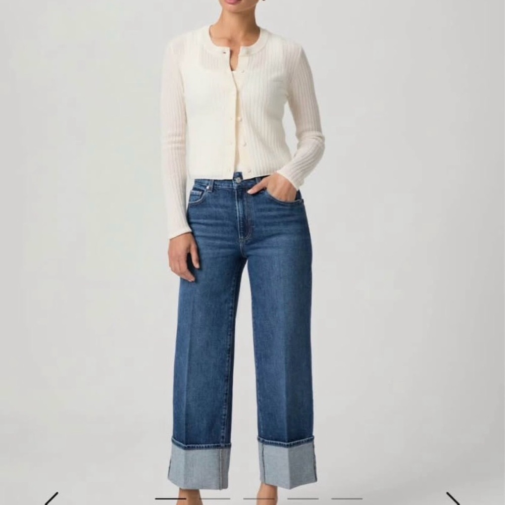 PAIGE Blue Flare Wide Leg Jeans
